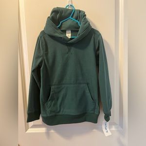 Boys Dark Green Fleece Hoodie Size 6
